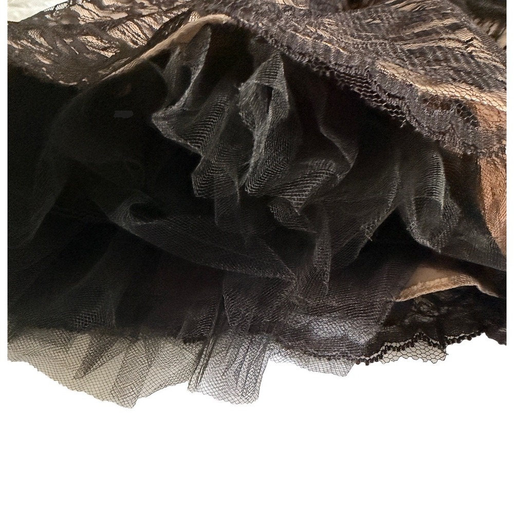 VTG 80s Jessica McClintock Gunne Sax Lace & Tull Gold Black Dress Party 9 / 10 - Picture 9 of 16
